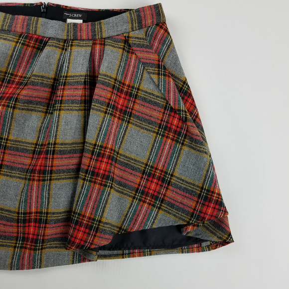 J Crew Mini Skirt Plaid Wool Blend 4 NWT - Picture 4 of 6
